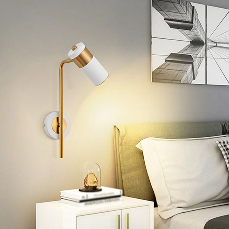 15.7" H Cylindrical Simplicity LED Wall Lamp Nordic Style Bedside Spotlight Reading Lamp for Bedroom