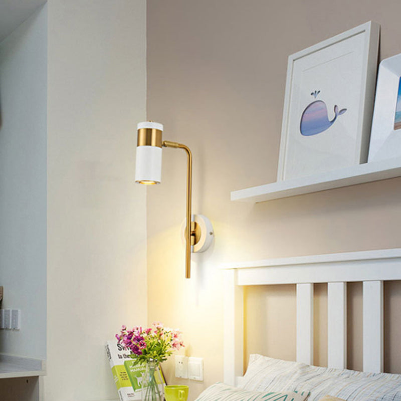 15.7" H Cylindrical Simplicity LED Wall Lamp Nordic Style Bedside Spotlight Reading Lamp for Bedroom