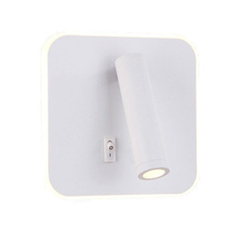 350° Rotatable LED Spotlight Wall Lamp Nordic Minimalism Bedside Reading Lamp with Backplane Night Light Design