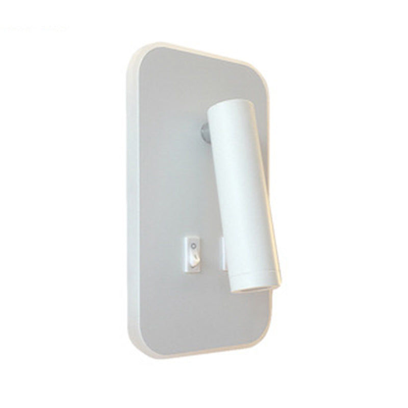 350° Rotatable LED Spotlight Wall Lamp Nordic Minimalism Bedside Reading Lamp with Backplane Night Light Design