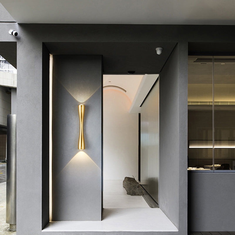 Tubos de mediados de siglo Montaje de montaje de pared Luz de metal 2 luces Spliques