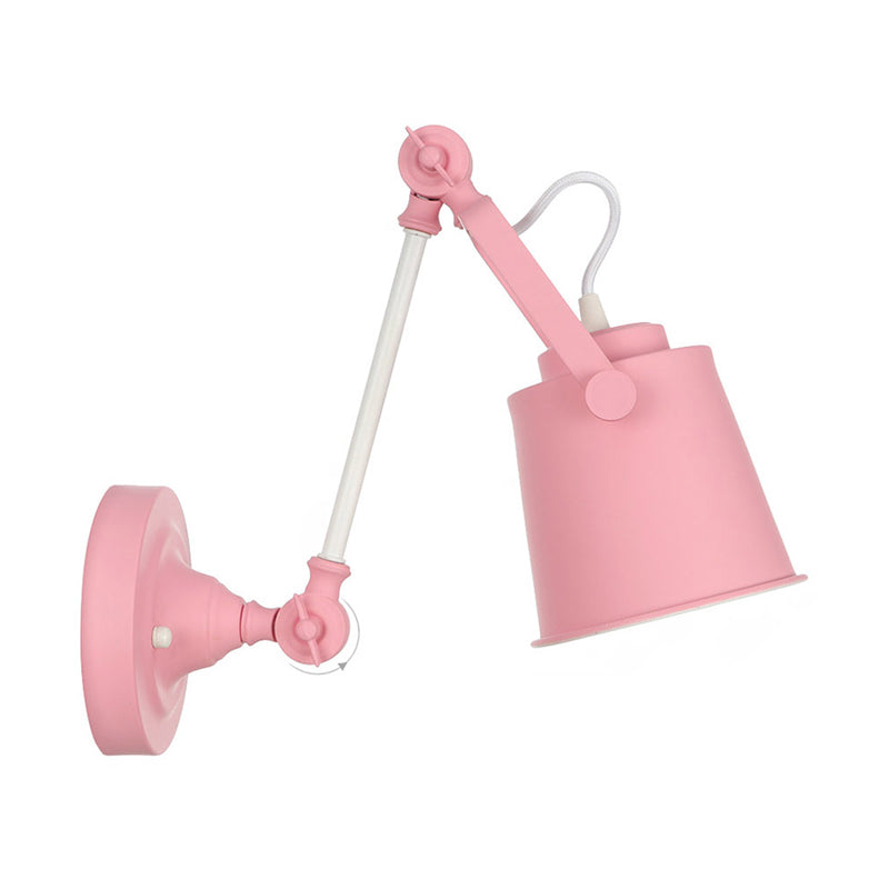 Arm Length Adjustable Colorful Macaroon Wall Lamp Modern Simplicity Style Single Bulb Sconce Light for Corridor Aisle