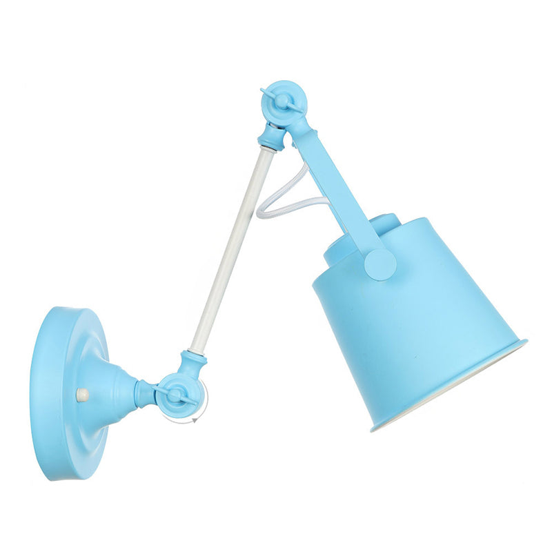 Arm Length Adjustable Colorful Macaroon Wall Lamp Modern Simplicity Style Single Bulb Sconce Light for Corridor Aisle