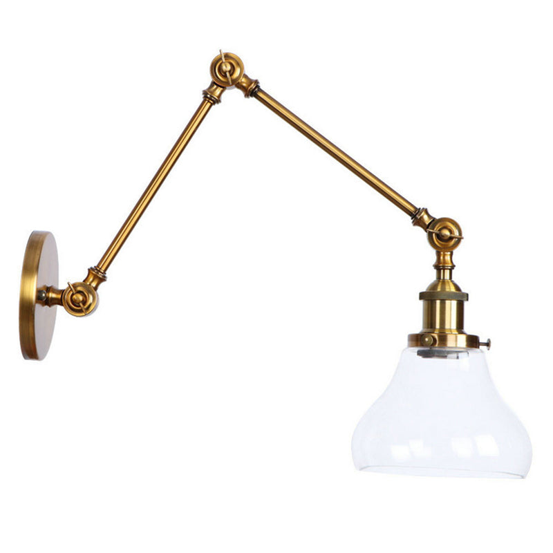Diseño de brazo colgante de 8 "+8" Lámpara de montura de pared de estilo de vidrio de pared en forma de pera para corredor para corredor