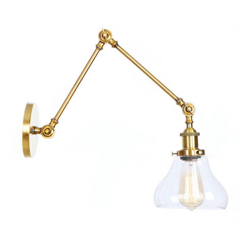8 "+8" Schwung Arm Design Metall Wandleuchte birnenförmige Glasschatten Vintage Industrial Style Wandhalterung für Korridor