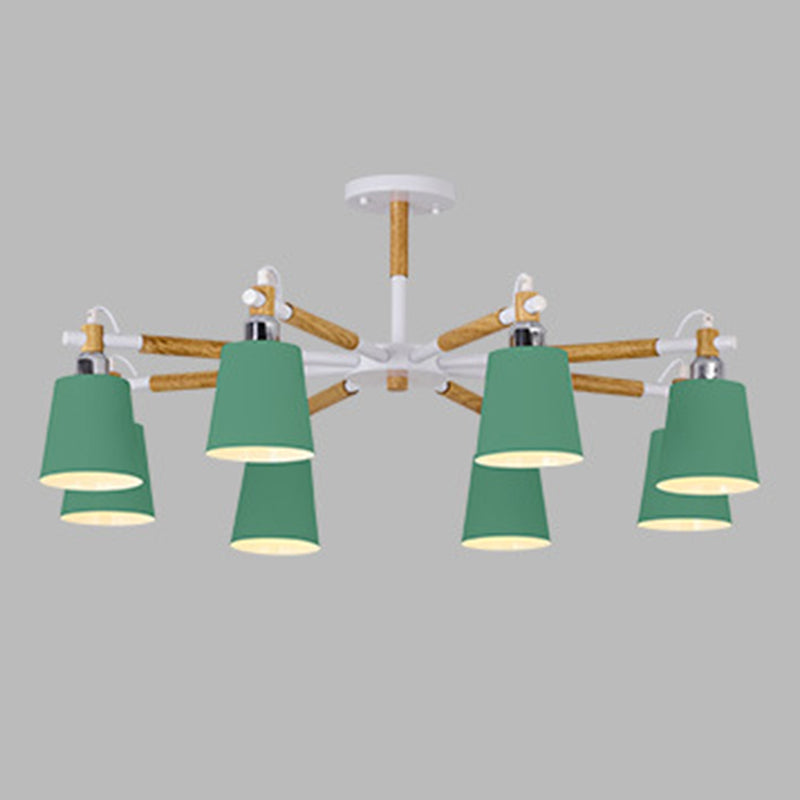 Metal Shaded Chandelier Pendant Light Nordic-Style Hanging Ceiling Light for Bedroom