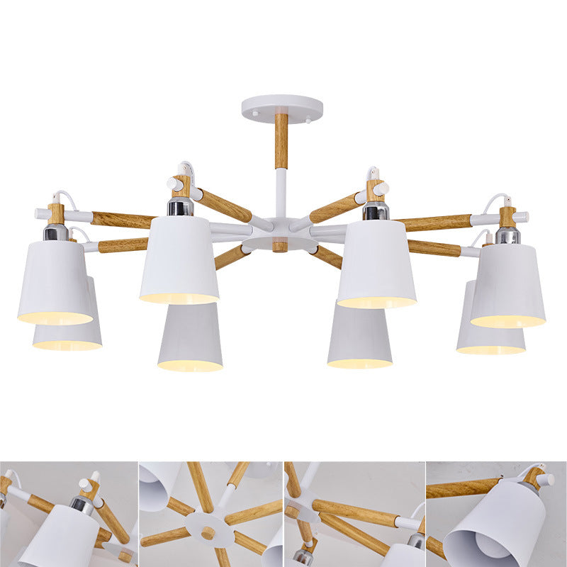 Metal Shaded Chandelier Pendant Light Nordic-Style Hanging Ceiling Light for Bedroom