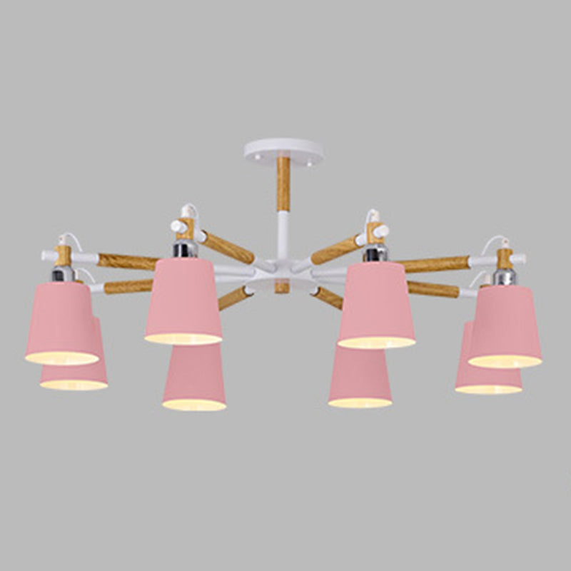 Metal Shaded Chandelier Pendant Light Nordic-Style Hanging Ceiling Light for Bedroom