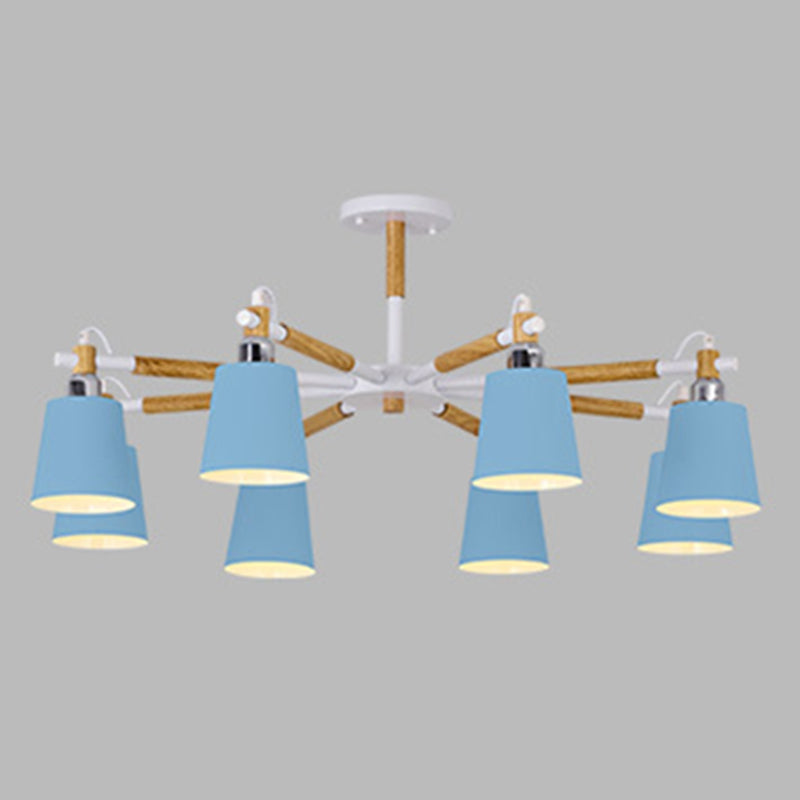 Metal Shaded Chandelier Pendant Light Nordic-Style Hanging Ceiling Light for Bedroom