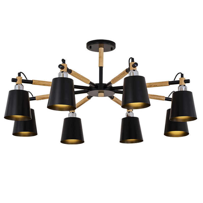 Metal Shaded Chandelier Pendant Light Nordic-Style Hanging Ceiling Light for Bedroom