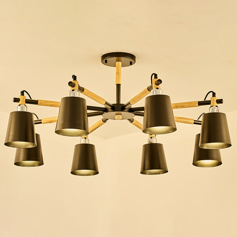 Metal Shaded Chandelier Pendant Light Nordic-Style Hanging Ceiling Light for Bedroom