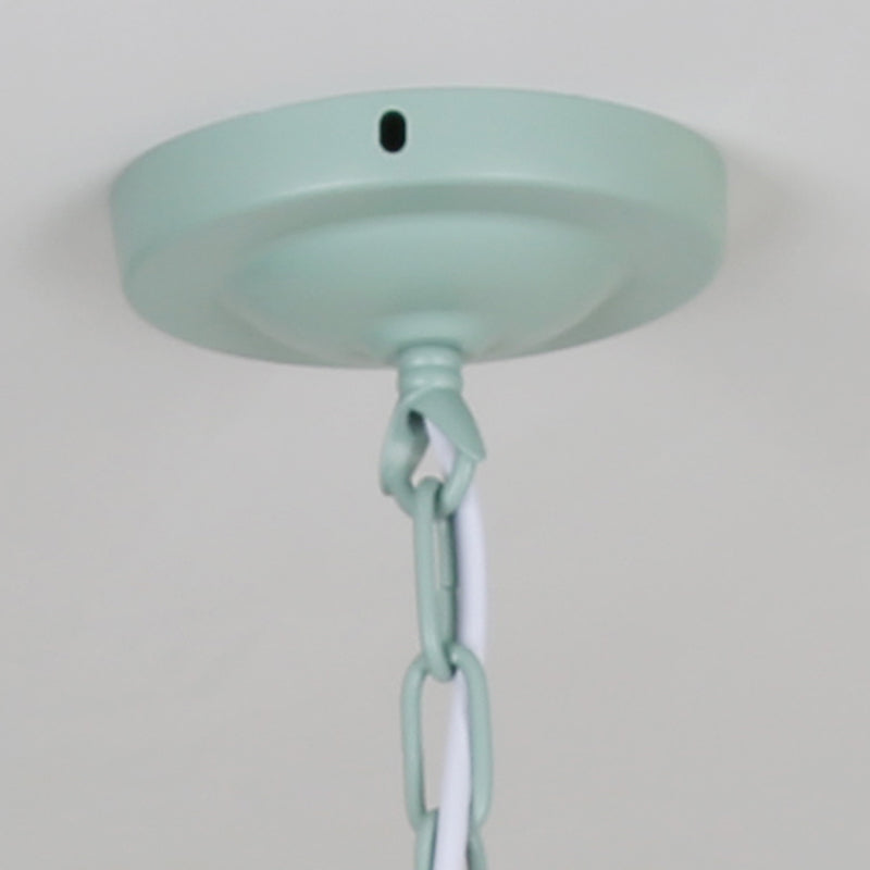 Ceramic Flower Chandelier Pendant Light Nordic Style Hanging Chandelier in Green