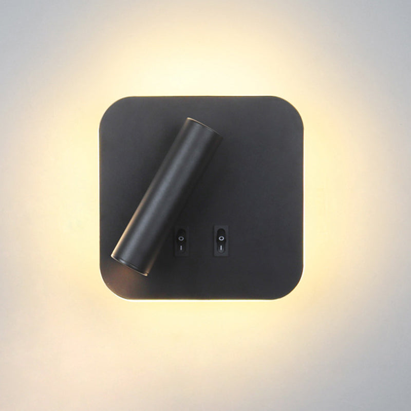 Aluminum Cylinderical Sconce Light Fixtures Modern Minimalist Style 2 Lights Wall Light