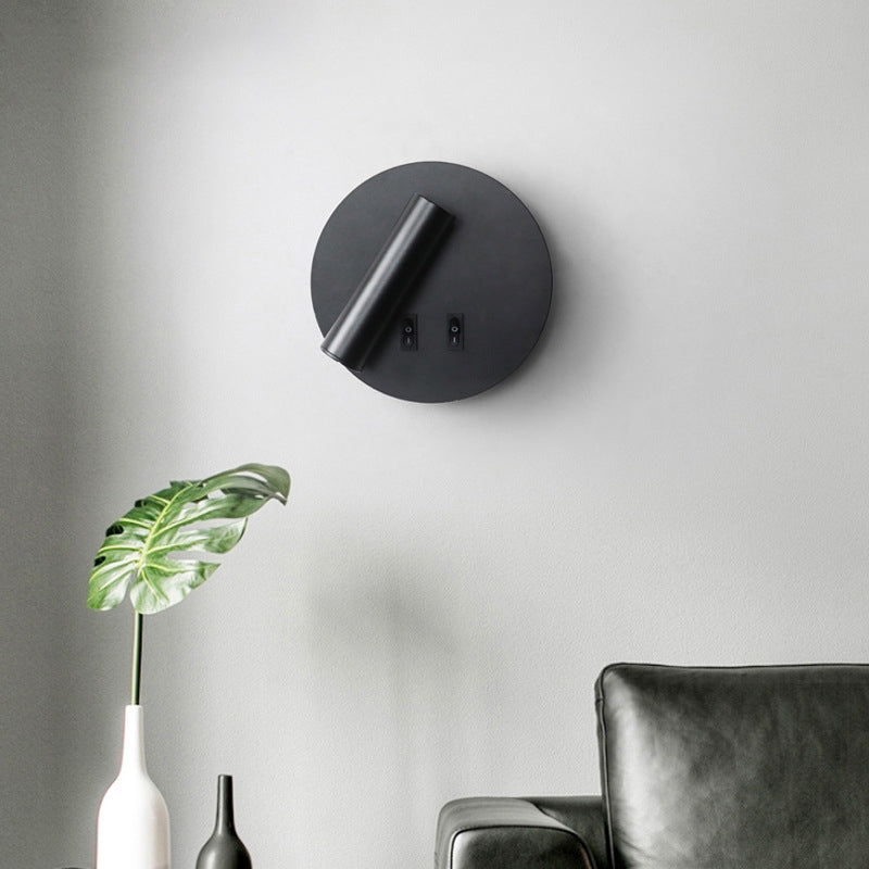 Aluminum Cylinderical Sconce Light Fixtures Modern Minimalist Style 2 Lights Wall Light