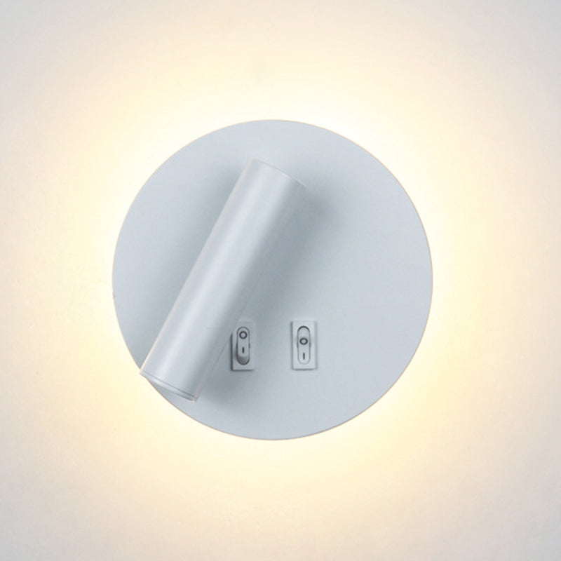 Aluminum Cylinderical Sconce Light Fixtures Modern Minimalist Style 2 Lights Wall Light