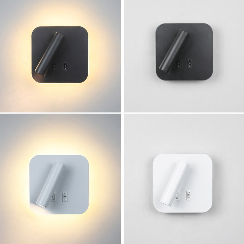 Aluminum Cylinderical Sconce Light Fixtures Modern Minimalist Style 2 Lights Wall Light