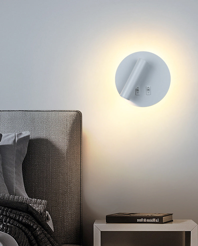 Aluminum Cylinderical Sconce Light Fixtures Modern Minimalist Style 2 Lights Wall Light