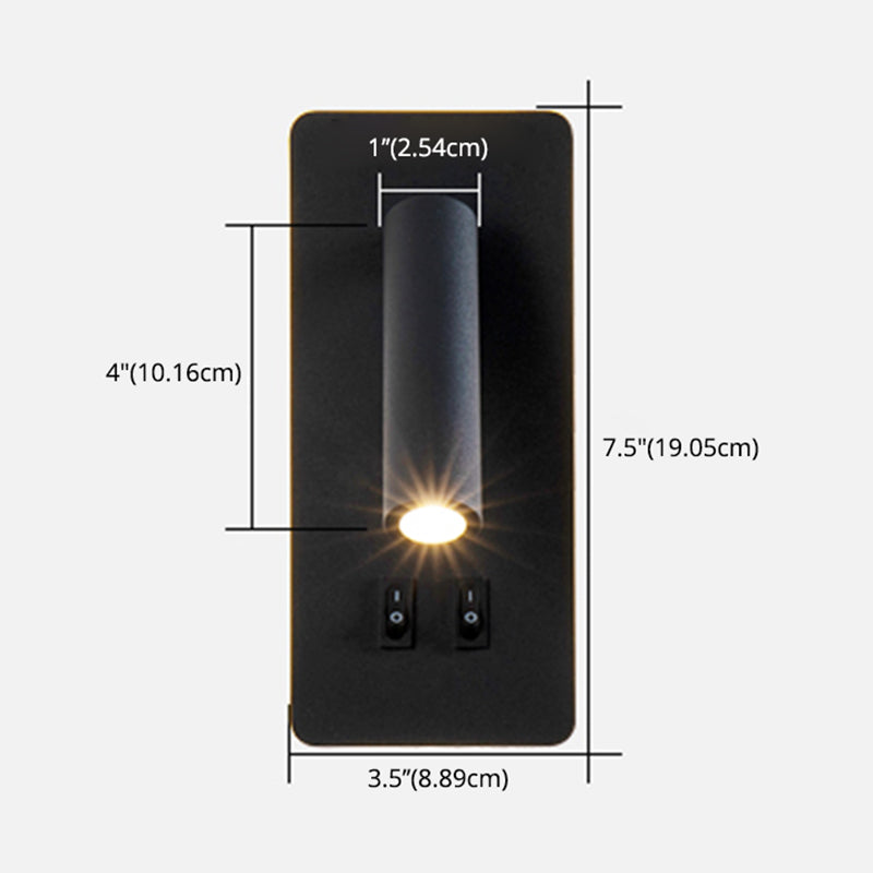 Aluminum Cylinderical Wall Lighting Fixtures Modern Minimalist Style 2 Lights Wall Light