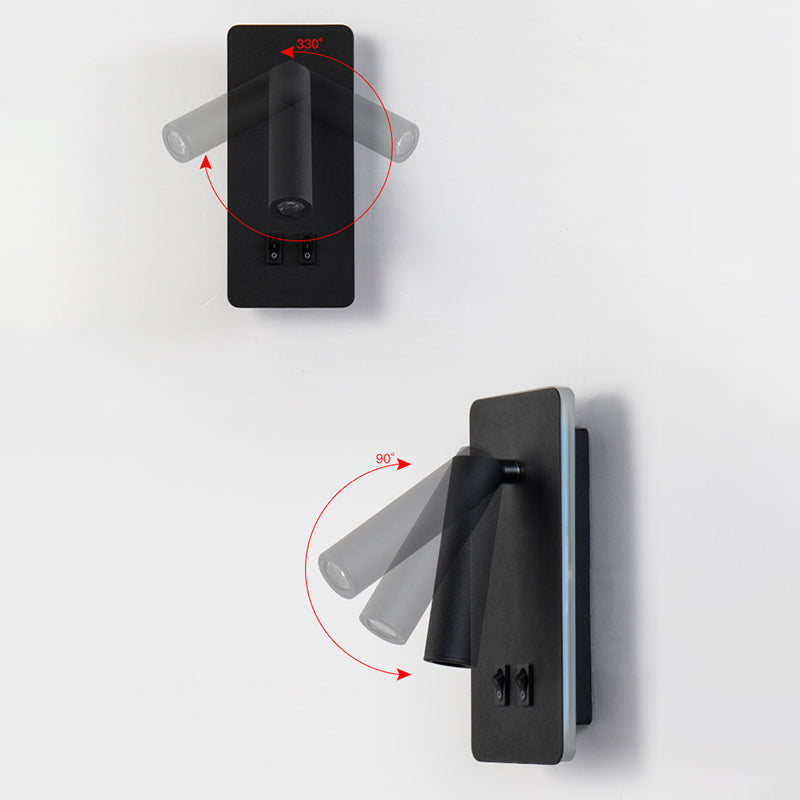 Aluminum Cylinderical Wall Lighting Fixtures Modern Minimalist Style 2 Lights Wall Light