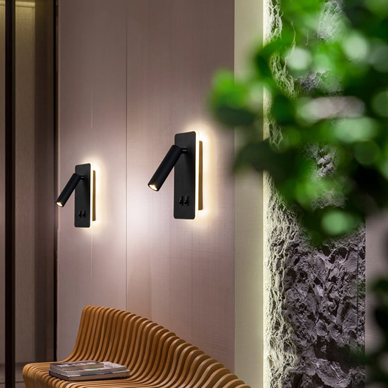 Aluminum Cylinderical Wall Lighting Fixtures Modern Minimalist Style 2 Lights Wall Light