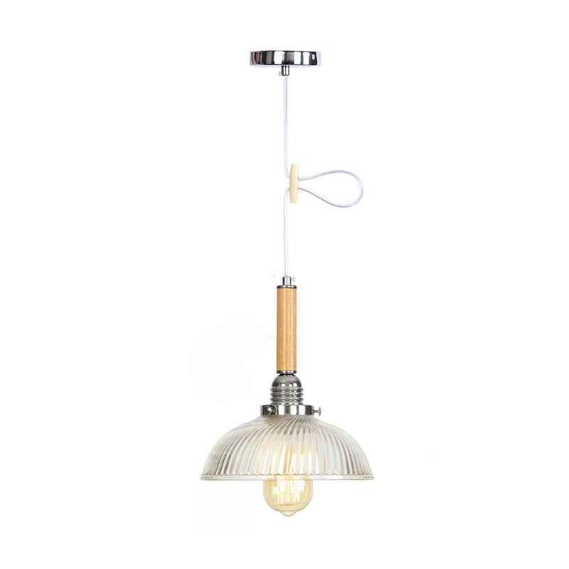 Eenvoud houten enkele lamp hangende lichtglazen schaduw coffeeshop verlichting met 39,3 "verstelbare suspensiedraad