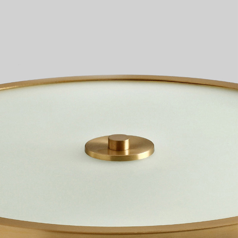 Transparent Glass Drum Flush Ceiling Light Fixtures Simplistic Bedroom Flush Mount Ceiling Light Fixtures