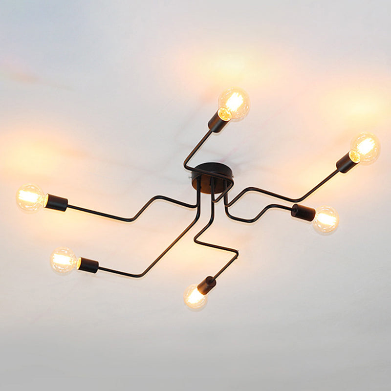 Nordic Ceiling Light Simple Personality Wrought Iron Modern Study Bedroom Living Room Clothing Store Branch Industrial Style Lamps