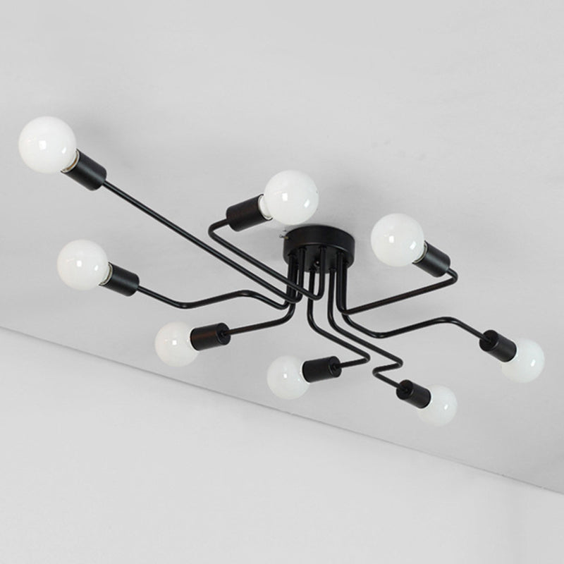 Nordic Ceiling Light Simple Personality Wrought Iron Modern Study Bedroom Living Room Clothing Store Branch Industrial Style Lamps