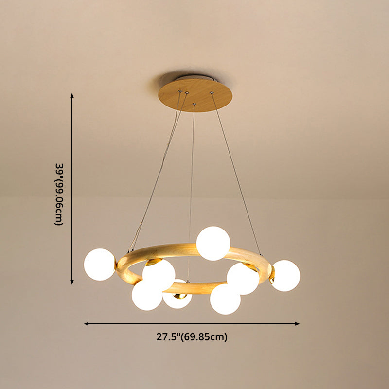 Lampada del lampadario contemporaneo a golf lampada a sospensione in legno per soggiorno