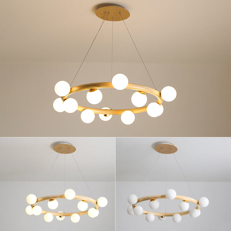 Lampada del lampadario contemporaneo a golf lampada a sospensione in legno per soggiorno