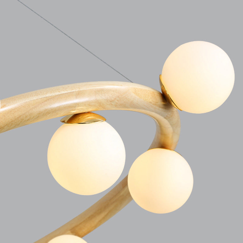 Lampada del lampadario contemporaneo a golf lampada a sospensione in legno per soggiorno