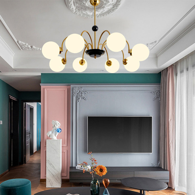 Candelera de globo contemporánea Luz de colgante de vidrio liviano Luz de colgante de vidrio para sala de estar