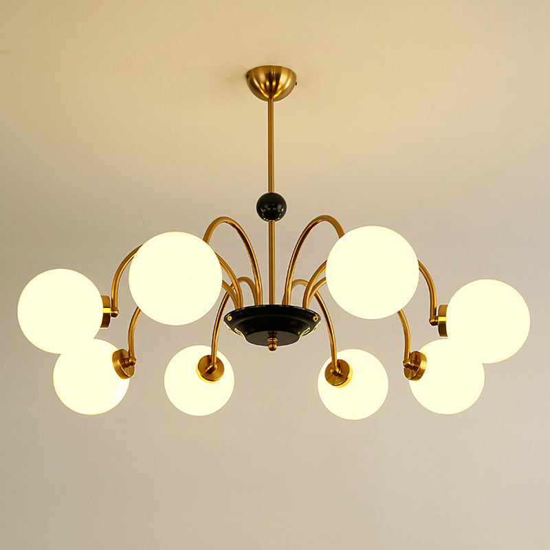 Candelera de globo contemporánea Luz de colgante de vidrio liviano Luz de colgante de vidrio para sala de estar