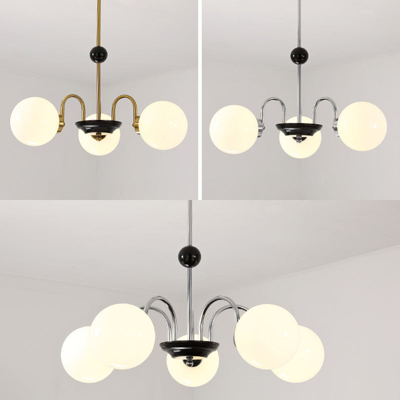 Candelera de globo contemporánea Luz de colgante de vidrio liviano Luz de colgante de vidrio para sala de estar