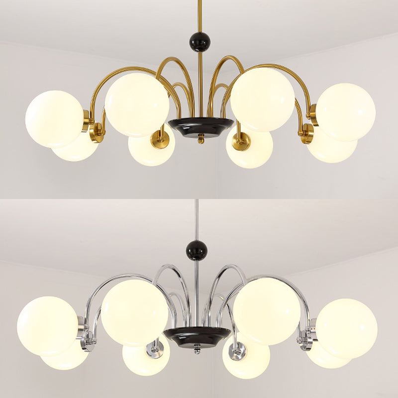 Candelera de globo contemporánea Luz de colgante de vidrio liviano Luz de colgante de vidrio para sala de estar