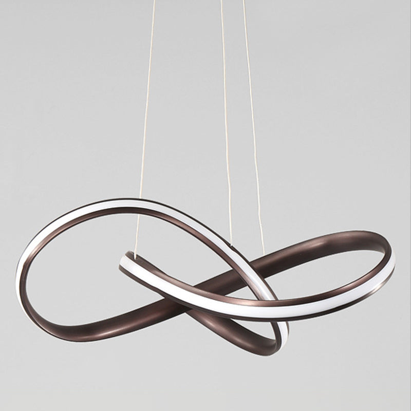 Aluminium Adjustable LED Chandelier in Modern Singular Style Silica Gel Linear Pendant Light for Living Room