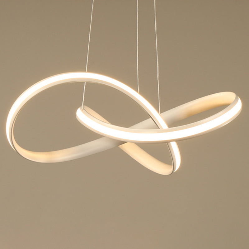 Aluminium Adjustable LED Chandelier in Modern Singular Style Silica Gel Linear Pendant Light for Living Room