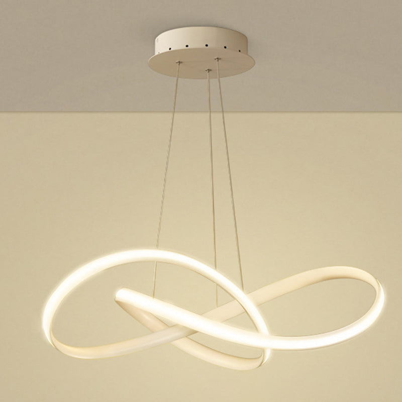 Aluminium verstelbare LED -kroonluchter in moderne singular style silica gel lineair hanglampje voor woonkamer