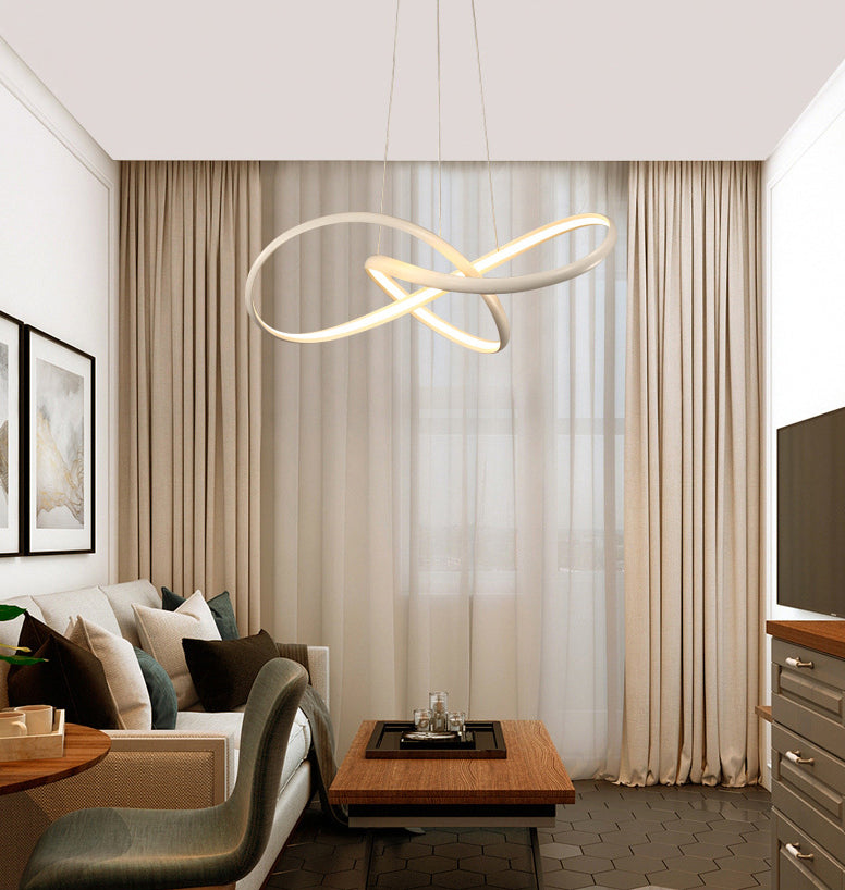 Aluminium verstelbare LED -kroonluchter in moderne singular style silica gel lineair hanglampje voor woonkamer