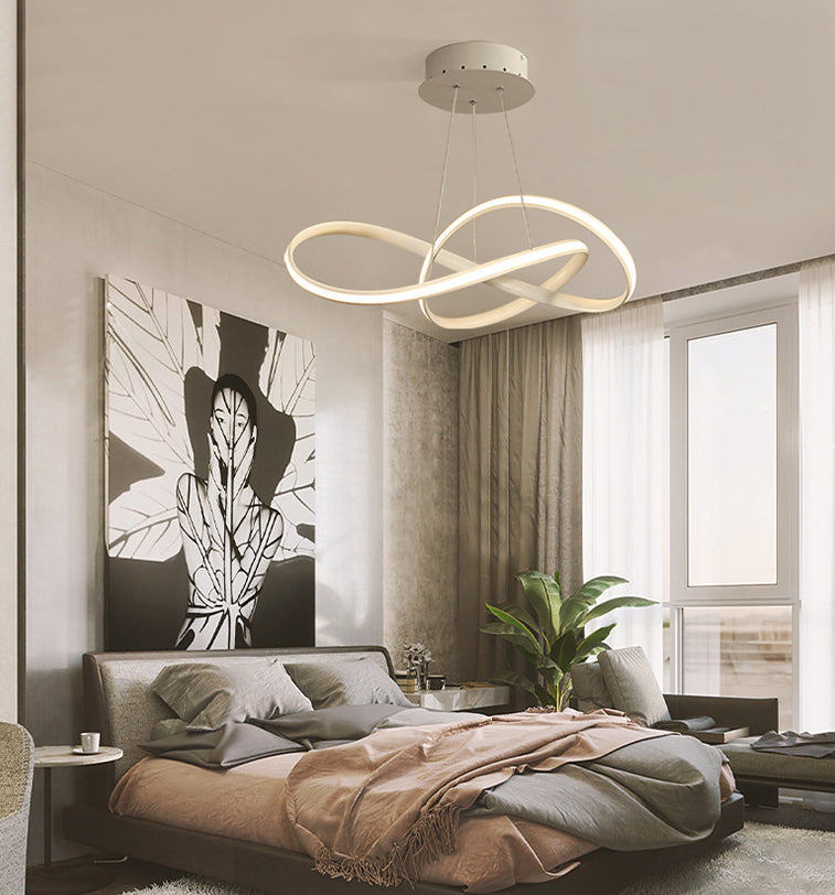 Aluminium verstelbare LED -kroonluchter in moderne singular style silica gel lineair hanglampje voor woonkamer