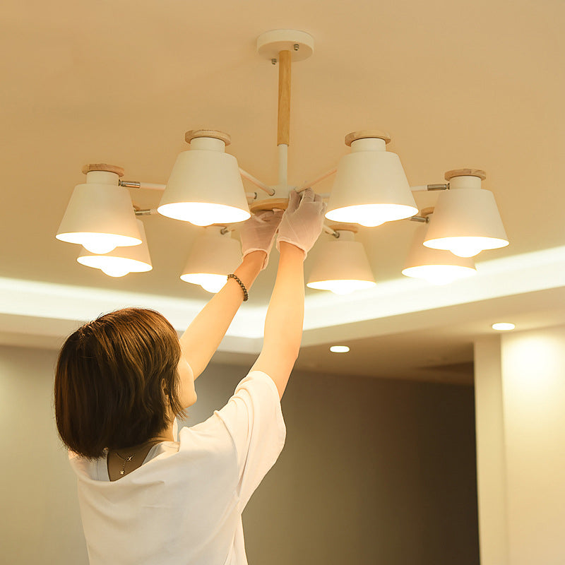 Modern Simplicity Bowl Chandelier Light Fixtures Metal Hanging Pendant Lights for Living Room