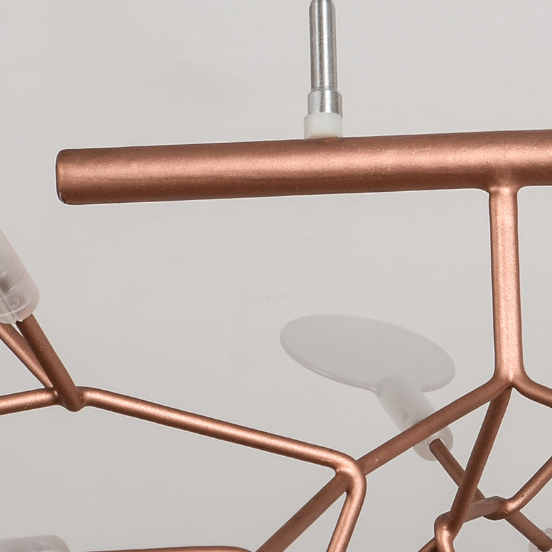 Luces de lámpara de fuego de fuego contemporánea luces de techo de acero inoxidable para sala de estar