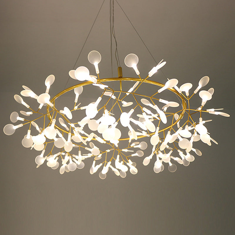 Luces de lámpara de fuego de fuego contemporánea luces de techo de acero inoxidable para sala de estar