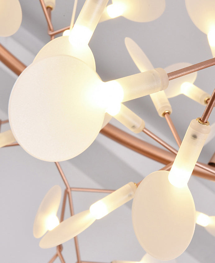 Luces de lámpara de fuego de fuego contemporánea luces de techo de acero inoxidable para sala de estar