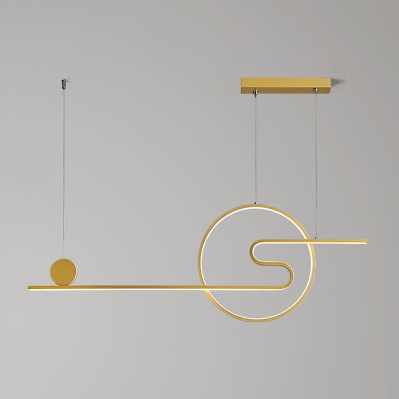 Modern Simplicity LED Linear Pendant Light Aluminium Adjustable Hanging Lamp for Dining Room