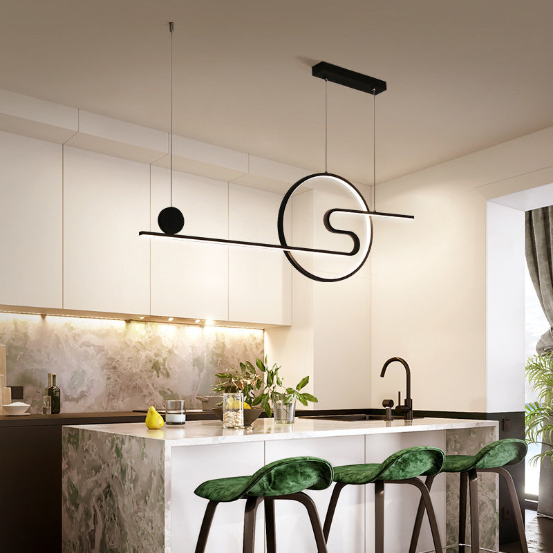 Modern Simplicity LED Linear Pendant Light Aluminium Adjustable Hanging Lamp for Dining Room