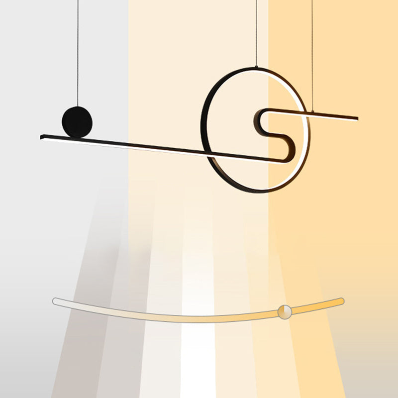 Modern Simplicity LED Linear Pendant Light Aluminium Adjustable Hanging Lamp for Dining Room