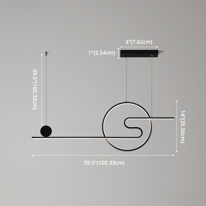 Modern Simplicity LED Linear Pendant Light Aluminium Adjustable Hanging Lamp for Dining Room