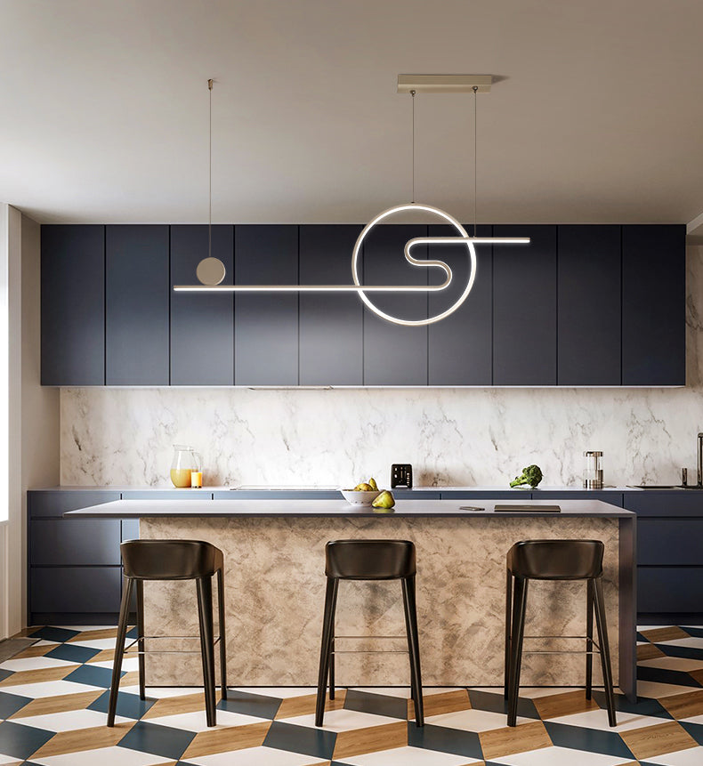 Modern Simplicity LED Linear Pendant Light Aluminium Adjustable Hanging Lamp for Dining Room