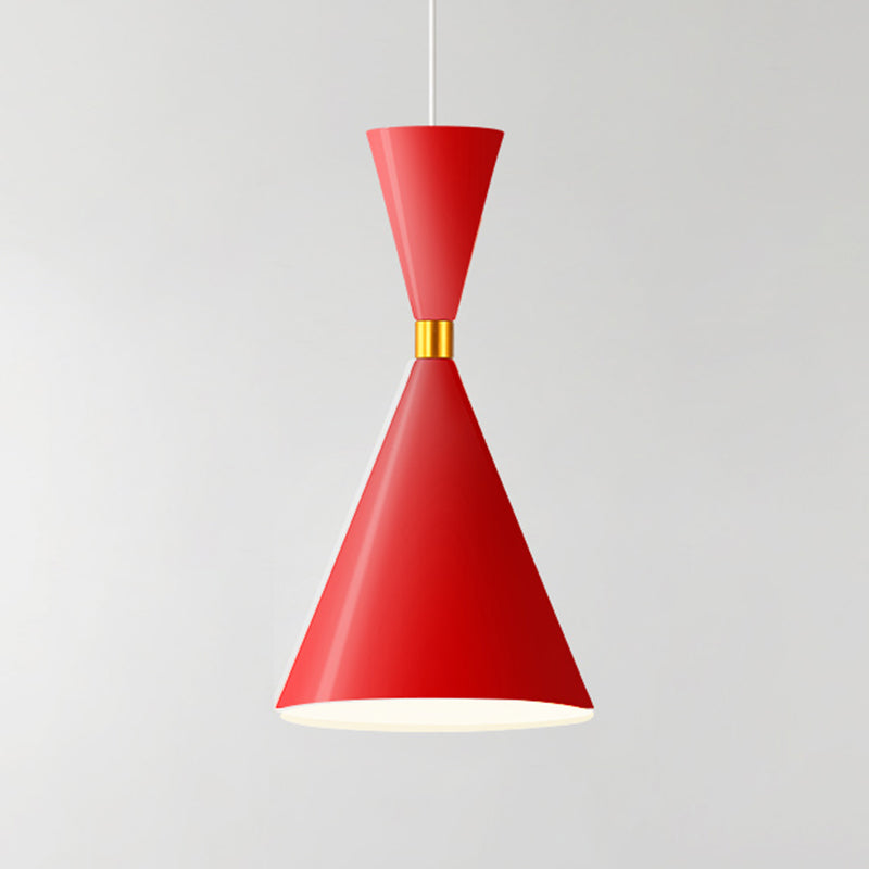 Lampe à suspension en aluminium conique Macaron 1-Light suspendu pour salle à manger